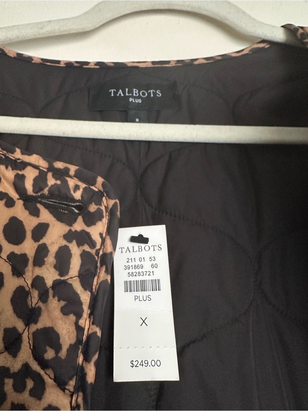 Talbots Brown Leopard Print Puffer Jacket - Picture 2 of 3